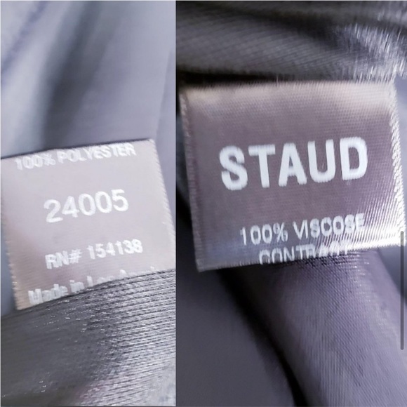 $350 NWT Staud Black Cut Out Front Tassels Dress Large mini Cutout - Picture 2 of 5